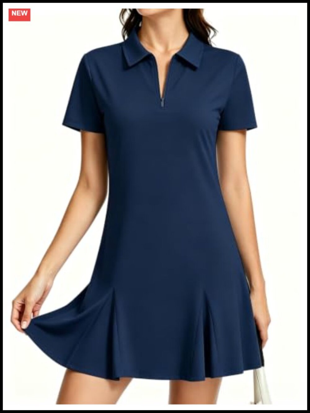 Athletic Golf Dress with Shorts & Pockets, Flowy Ruffle Hem, Moisture Wicking